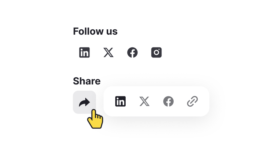 Separate follow and share options