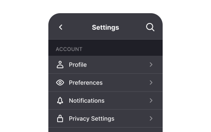 Show relevant settings