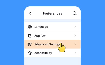 Split settings into basic and advanced