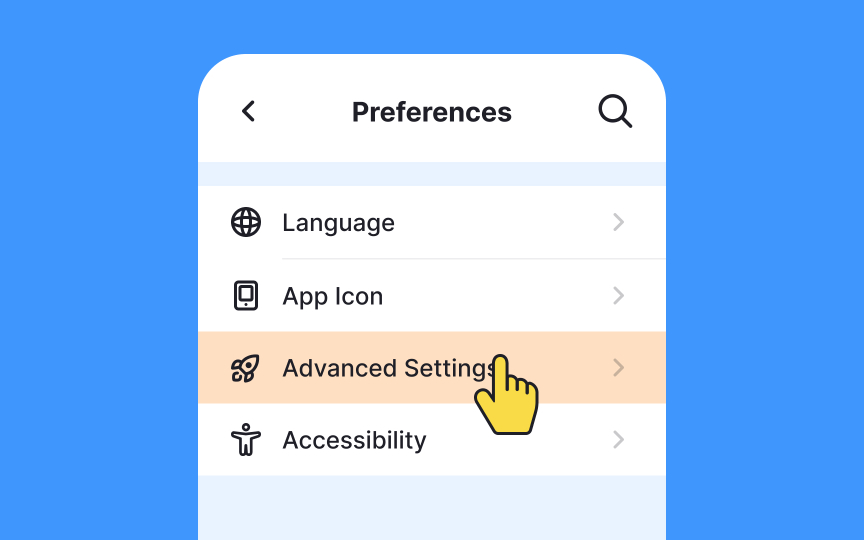 Split settings into basic and advanced