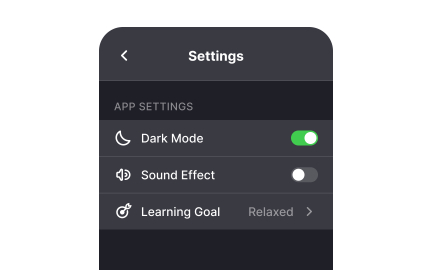 Show current status of settings