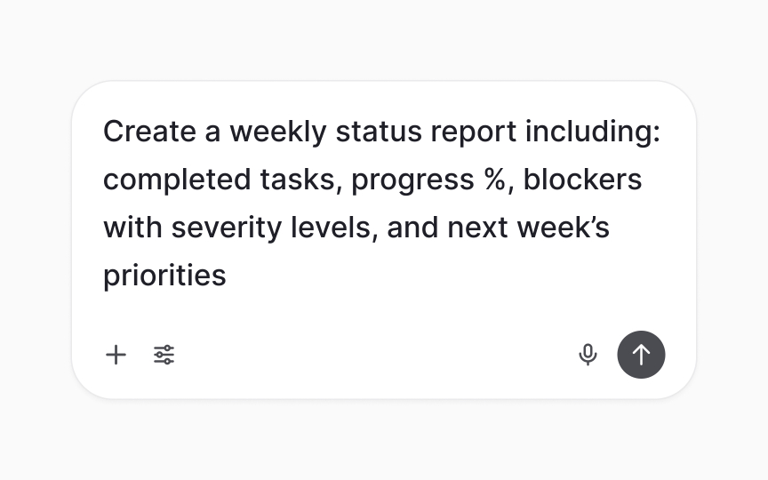 Status report generation Best Practice
