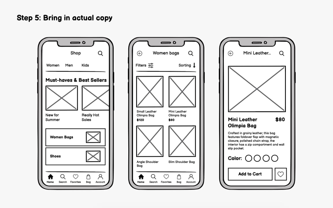 Step 5: Determine layout using boxes Bad Practice