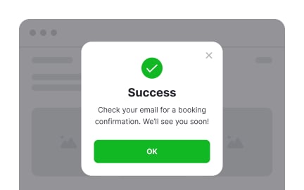 Use success modals sparingly
