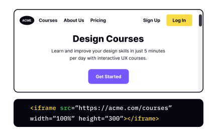 The inline frame tag <iframe>