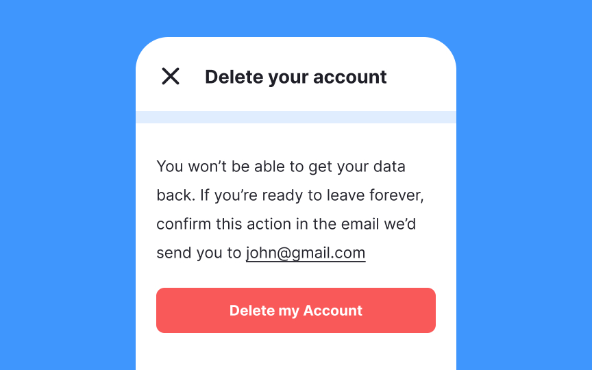 Ask users to confirm destructive actions Best Practice
