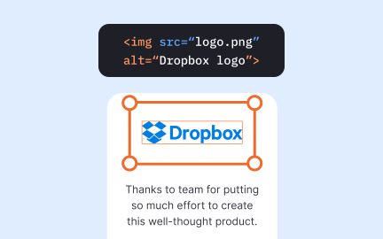 Use the image's text as an alt attribute