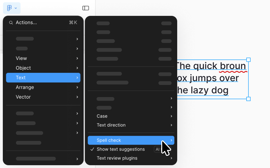 Using spell check