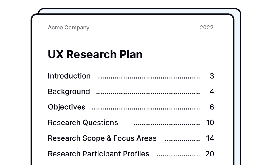 UX research plan