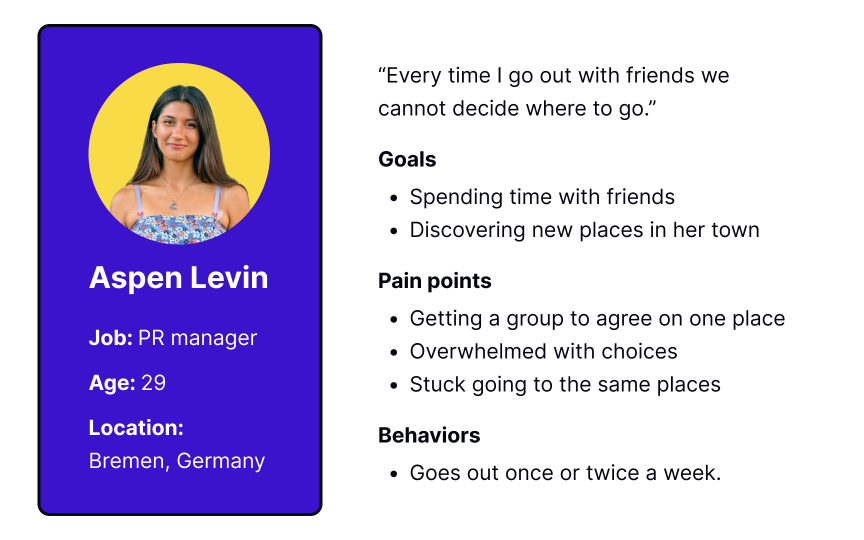 What to include in a persona Best Practice