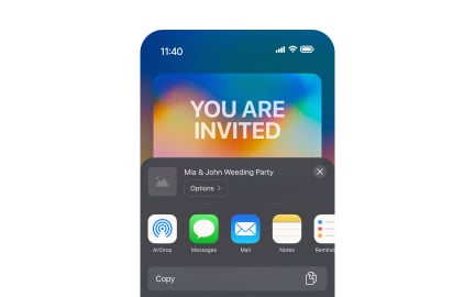 Action menus
