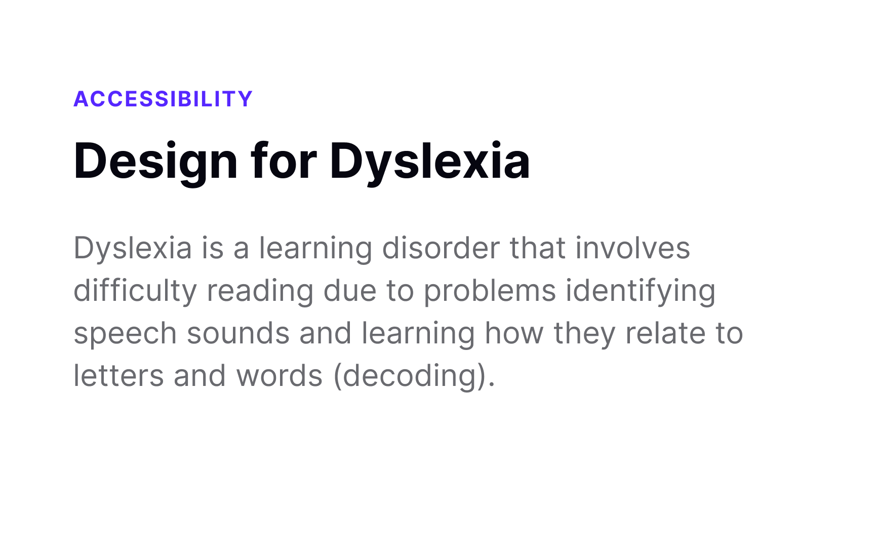 Designing for Dyslexia Lesson | Uxcel