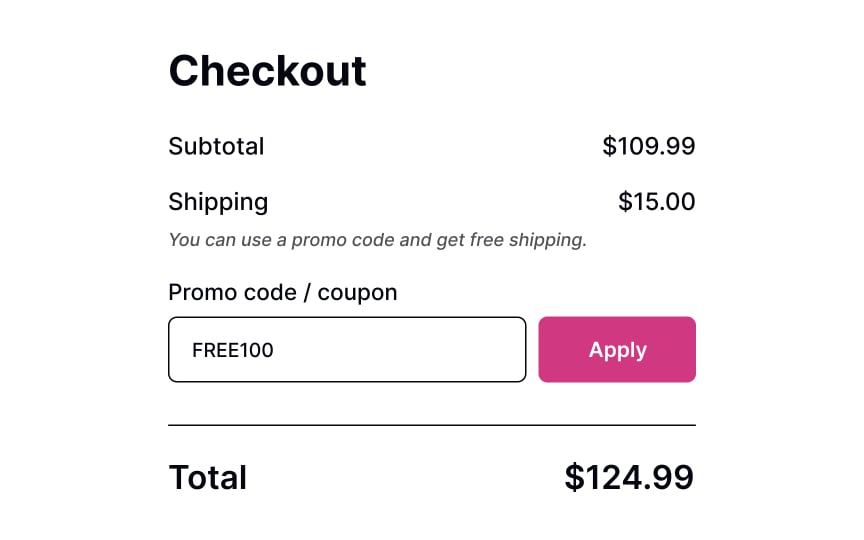 Entering a promo code Lesson