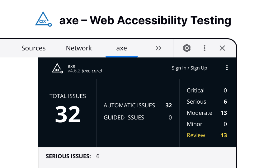 Configuring the axe DevTools Extension