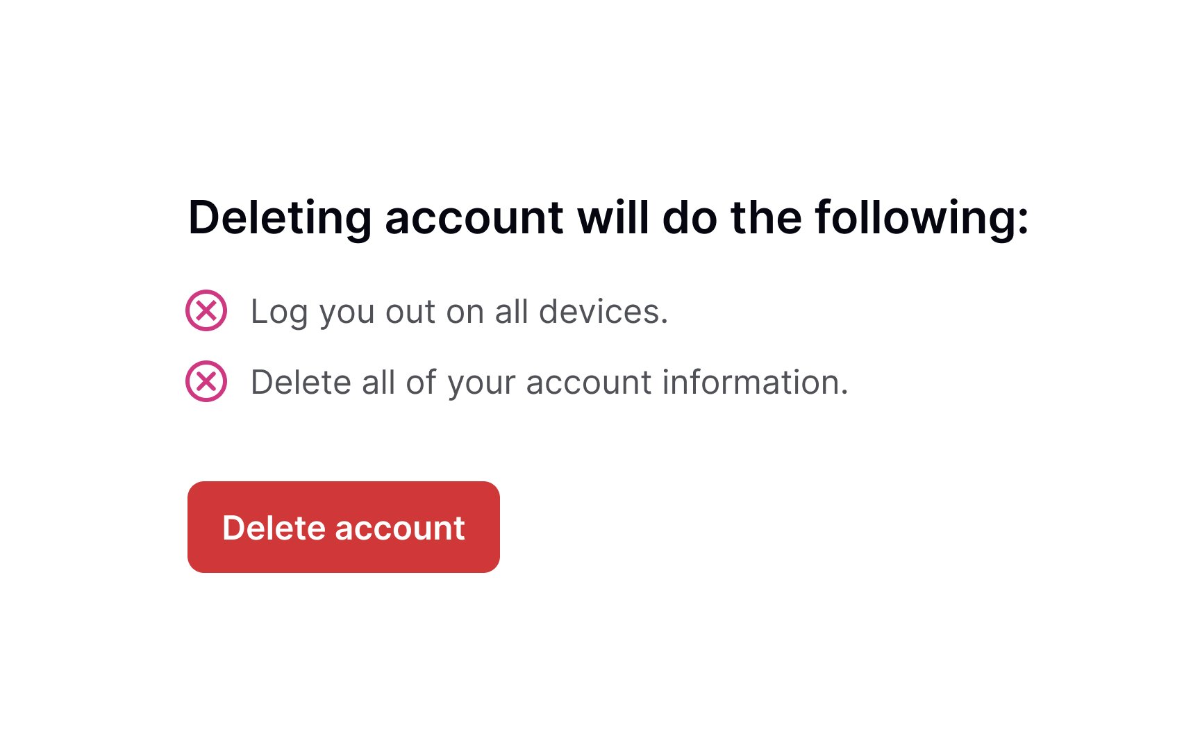 Deleting Account Lesson | Uxcel