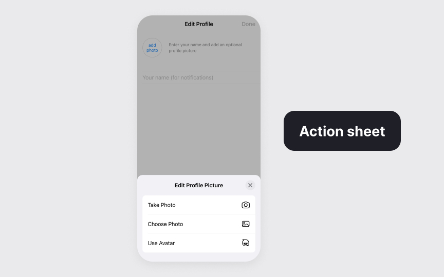 Modal view types