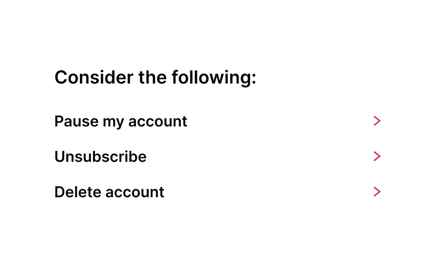 Offer alternatives Bad Practice