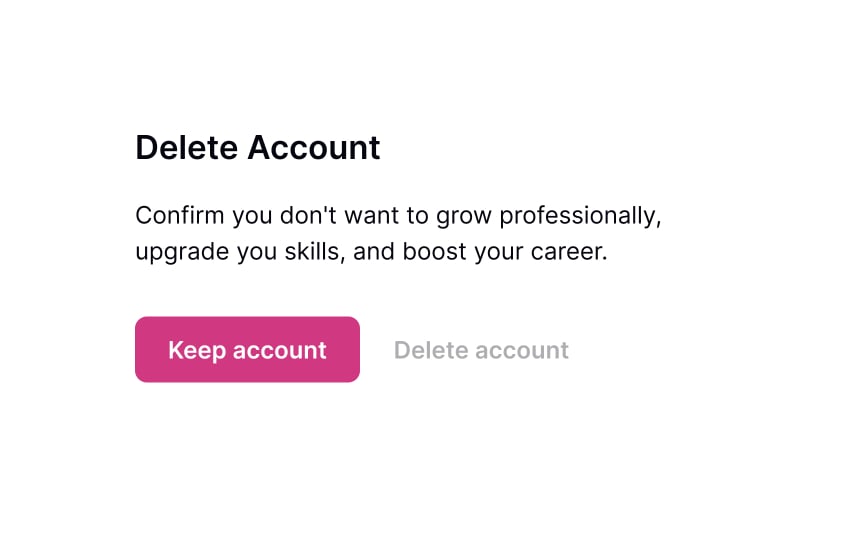 Deleting Account Lesson Uxcel