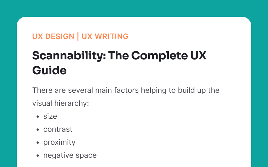 Provide scannability Best Practice