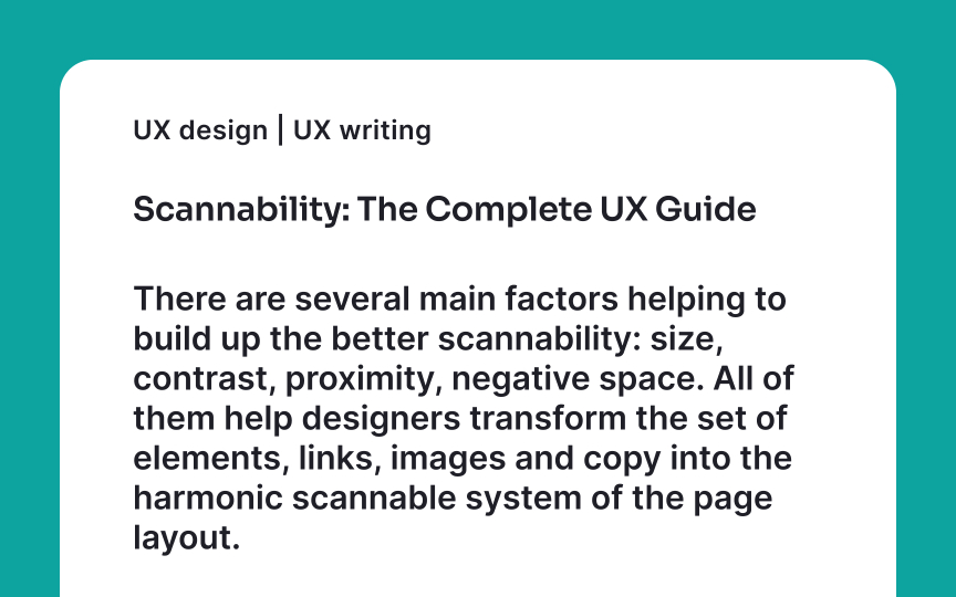 Provide scannability Bad Practice