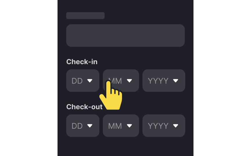 Choose the right date pickers for users' needs Bad Practice