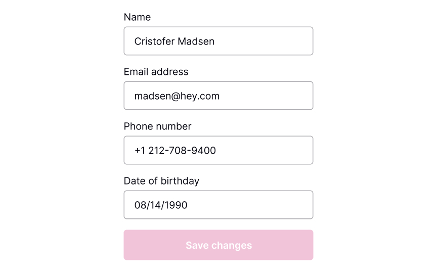 Show the action to save changes Best Practice