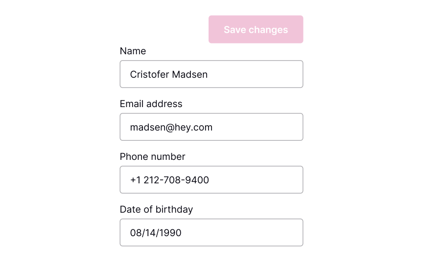 Show the action to save changes Bad Practice