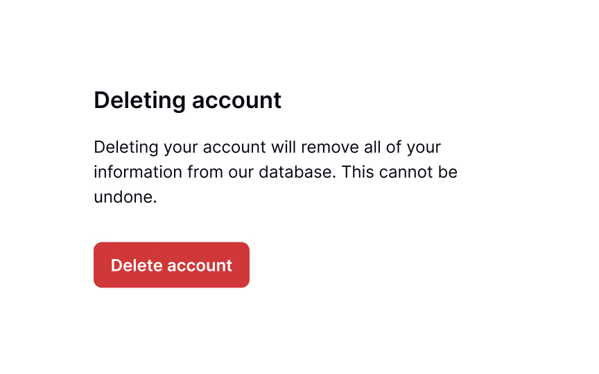 Deleting Account Lesson | Uxcel